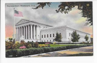 Vintage Linen Postcard Of The U.  S.  Supreme Court,  Washington,  D.  C.
