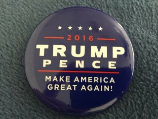2016 Donald Trump Official (make America Great Again) Blue Rally Pin Back Button