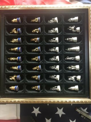 Franklin Civil War Chess Set Gettysburg Gold And Silver Limited Edition 5