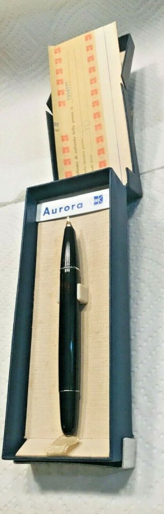 Aurora 88k Black,  Cp Cap,  14k F Semi - Flex Nib,  Fountain Pen,  Great,  Restored