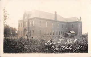Illinois Real Photo Postcard Teutopolis Society Hall Ca 1908