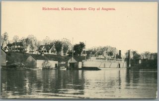 Richmond,  Maine Me - Steamer City Of Augusta - Postcard