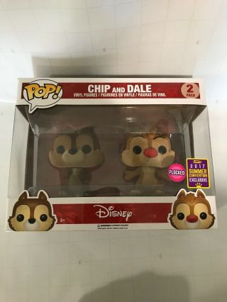 Sdcc Summer Con 2017 Funko Pop Exclusive Flocked Chip And Dale Disney 2 - Pack