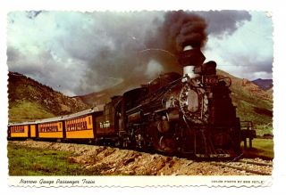 Narrow Gauge Passenger Train Colorado Postcard Durango Silverton Denver Rio