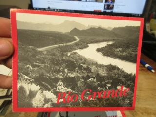 Vintage Old Texas Postcard Rio Grande River Canyon Border Western To Mexico B&w