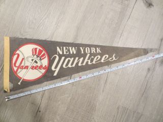 York Yankees Mlb Baseball Vintage 1960s Felt Pennant Flag Banner Ny Yankee