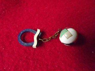 Vintage Keychain Dexterity Puzzle Horse Shoe And Ball