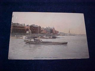 Orig Vintage Chinese China Postcard Hong Kong Side From Public Garden 1908