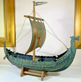 Edward Aagaard Iron Art Bronze Viking Ship Dragon Copenhagen Denmark Tron Danish