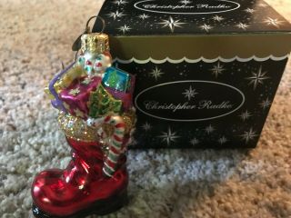 Christopher Radko Little Boot Loot Christmas Ornament