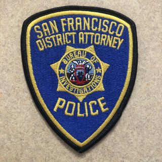 San Francisco County Ca District Attorney Investigations Police Patch