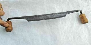Vintage French 7 1/4 " Very Very Slightly Curved Bladed Drawknife Old Tool