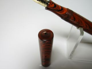 1920´s WATERMAN 52 Ideal Red Ripple fountain pen flexible F nib XF to BB 5