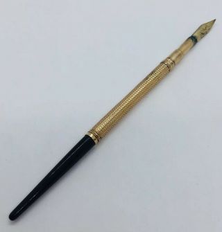 Fairchild Antique Gold Filled & Wood Handle Unusual Fountain Dip Pen