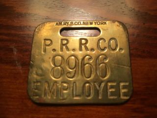 Panama Canal Zone Panama Railroad Brass Employee Tag C.  1915