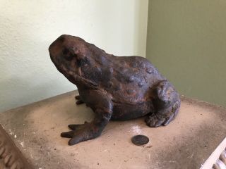 Antique Cast Iron Frog Door Stop Or Garden Decoration Reserved For Koolcollectib