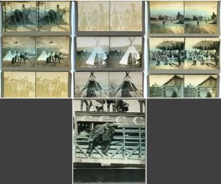 (10) Stereoview Cards Of Indians On Flathead Reservation Montana By N.  A.  Forsyth