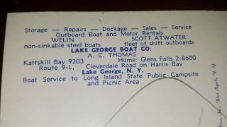 KATSKILL BAY YORK AERIAL VIEW LAKE GEORGE BOAT CO.  DOCK HARBOR MAP N.  Y.  PC 4