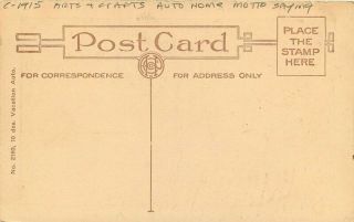 Arts Crafts Auto Home Motto Saying Artist impression C - 1915 Postcard 7888 2