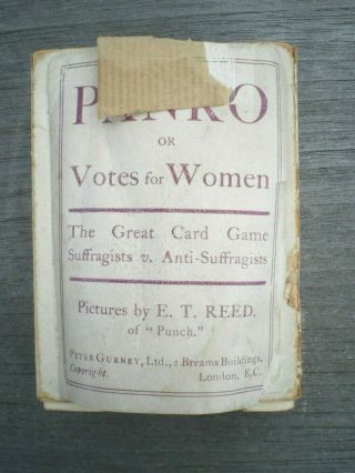 Suffrage Votes For Women Panko Cards Game Full Deck Pankhurst