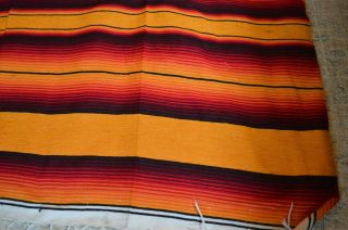 MEXICAN? Woven Saltillo Serape Blanket Stripes 81 x 59 2