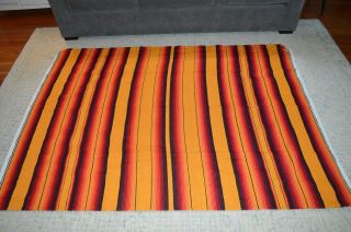 MEXICAN? Woven Saltillo Serape Blanket Stripes 81 x 59 4