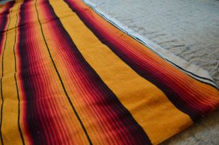 MEXICAN? Woven Saltillo Serape Blanket Stripes 81 x 59 6