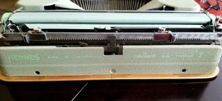 Vintage 60 ' s Hermes Baby Portable Typewriter w/manuals & case key 5