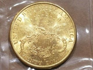 1897 S $20 Liberty Head Gold Double Eagle Coin About Uncirculated AU / MS 10
