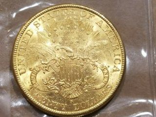 1897 S $20 Liberty Head Gold Double Eagle Coin About Uncirculated AU / MS 2