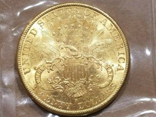 1897 S $20 Liberty Head Gold Double Eagle Coin About Uncirculated AU / MS 4