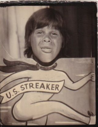 Vintage Photo Booth: Arcade Photo Booth U.  S.  Streaker Body,  Boy W/tongue Out