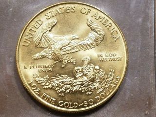 1994 $50 American Eagle Gold Coin 1 Ounce Fine Gold UNCIRCULATED UNC 2