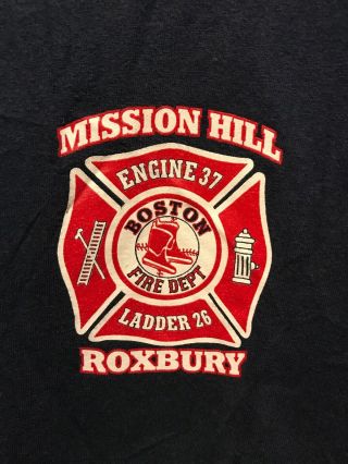 Boston Fire Department Large Roxbury Mission Hill Red Sox T Shirt