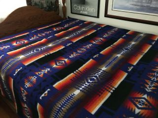 Vintage Pendleton Wool Blanket Chief Joseph Beaver State Blue Nwt 88x80