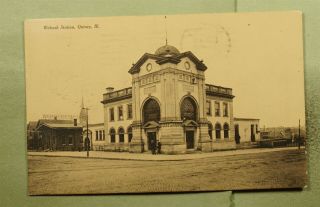 Dr Who 1908 Quincy Il Flag Cancel Wabash Station Postcard E25794