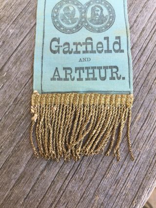 Garfield And Arthur Republican Candidates 1880 Silk Campaign Ribbon President 5