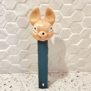 Vintage Pink Fat Ear Bunny Pez Dispenser No Feet Turquoise Stem