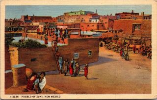 Postcard Nm Mexico Pueblo Of Zuni Posted1943