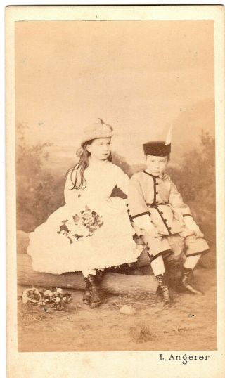 Royalty - Archduchess Gisela & Crown Prince Rudolf - 1863 L.  Angerer - Rare