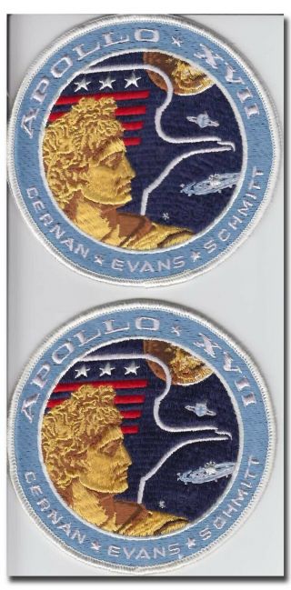 Apollo 17 - Rare Astronaut Commissioned Patches Hs,  Re - 4h12