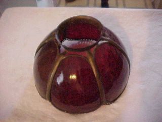 Handel Era Deep Red Kokomo Slag Glass Arts Crafts Electric Lamp Shade 7 - 3/4 " Dia
