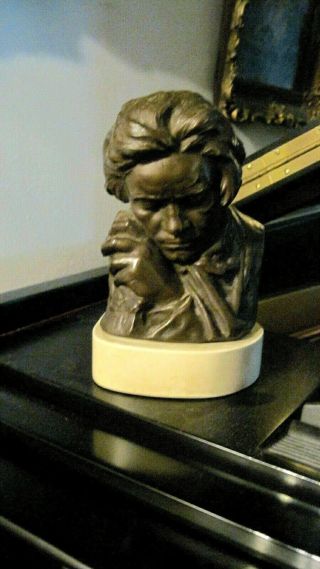 LIBERACE OWNED FROM HIS ESTATE BEETHOVEN BRONZED STATUE BY PIERRE FELIX - MASSEAU 6