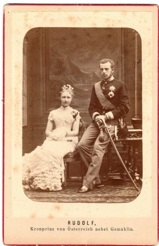 Royalty - Crown Prince Rudolf & Princess Stephanie - 1881 Portrait - Rare
