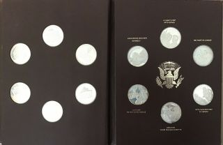 Complete Set Lincoln Sterling Silver JFK commemorative coin set 3