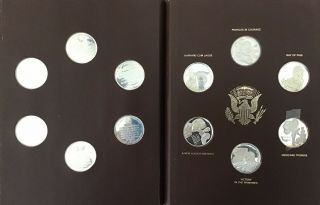 Complete Set Lincoln Sterling Silver JFK commemorative coin set 5