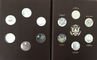 Complete Set Lincoln Sterling Silver JFK commemorative coin set 6