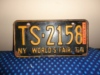 Vintage 1964 York Worlds Fair Licence Plate