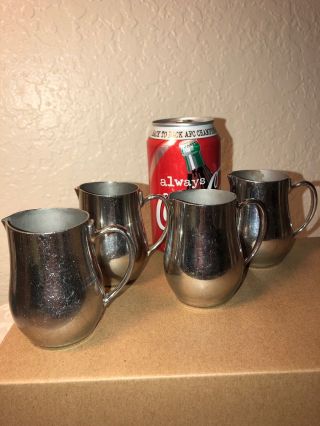 Vintage Mini Creamer Syrup Pitcher Oneida 18/10 Set Of Four Pre - Owned