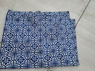 Vintage Hand Made star design needlepoint Quilt Coverlet size twin 8